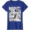 imageMarvel Avengers Retro Black and White Comic Graphic Short Sleeve TShirtRoyal Blue