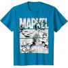 imageMarvel Avengers Retro Black and White Comic Graphic Short Sleeve TShirtSapphire Blue