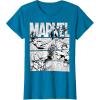 imageMarvel Avengers Retro Black and White Comic Graphic Short Sleeve TShirtSapphire Blue