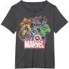 imageMarvel Avengers Team Retro Comic Vintage Graphic TShirtDark Heather Grey