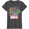 imageMarvel Avengers Team Retro Comic Vintage Graphic TShirtDark Heather Grey