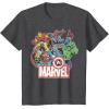 imageMarvel Avengers Team Retro Comic Vintage Graphic TShirtDark Heather Grey