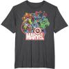 imageMarvel Avengers Team Retro Comic Vintage Graphic TShirtDark Heather Grey