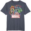 imageMarvel Avengers Team Retro Comic Vintage Graphic TShirtHeather Blue
