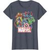 imageMarvel Avengers Team Retro Comic Vintage Graphic TShirtHeather Blue