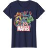 imageMarvel Avengers Team Retro Comic Vintage Graphic TShirtNavy Blue