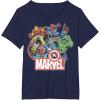imageMarvel Avengers Team Retro Comic Vintage Graphic TShirtNavy Blue