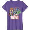 imageMarvel Avengers Team Retro Comic Vintage Graphic TShirtPurple Heather