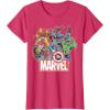 imageMarvel Avengers Team Retro Comic Vintage Graphic TShirtRed Heather
