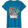 imageMarvel Avengers Team Retro Comic Vintage Graphic TShirtSapphire Blue