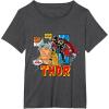 imageMarvel Comics Mighty Thor Retro Distressed Comic TShirt TShirtDark Heather Grey