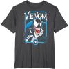 imageMarvel Comics Retro Classic Venom Lurking Bust Portrait TShirtDark Heather Grey