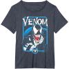 imageMarvel Comics Retro Classic Venom Lurking Bust Portrait TShirtHeather Blue