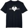 imageMarvel Iron Heart Metallic White HeartShaped Logo TShirtBlack