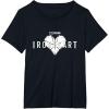 imageMarvel Iron Heart Metallic White HeartShaped Logo TShirtBlack