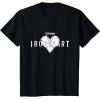 imageMarvel Iron Heart Metallic White HeartShaped Logo TShirtBlack