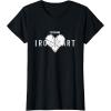 imageMarvel Iron Heart Metallic White HeartShaped Logo TShirtBlack
