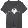 imageMarvel Iron Heart Metallic White HeartShaped Logo TShirtDark Heather Grey