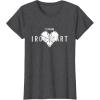 imageMarvel Iron Heart Metallic White HeartShaped Logo TShirtDark Heather Grey