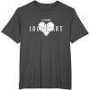imageMarvel Iron Heart Metallic White HeartShaped Logo TShirtDark Heather Grey