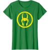 imageMarvel Loki Horned Helmet Comic Icon TShirtKelly Green