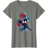 imageMarvel SpiderMan Across the SpiderVerse Miles Glitch TShirtOlive Heather