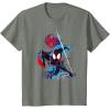 imageMarvel SpiderMan Across the SpiderVerse Miles Glitch TShirtOlive Heather