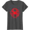 imageMarvel SpiderMan Across the SpiderVerse Miles Symbol TShirtDark Heather Grey