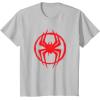 imageMarvel SpiderMan Across the SpiderVerse Miles Symbol TShirtSilver Grey