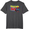 imageMarvel SpiderMan Amazing Dad Comic Book Fathers Day TShirtDark Heather Grey