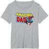 imageMarvel SpiderMan Amazing Dad Comic Book Fathers Day TShirtHeather Grey
