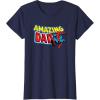 imageMarvel SpiderMan Amazing Dad Comic Book Fathers Day TShirtNavy Blue