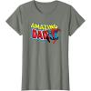 imageMarvel SpiderMan Amazing Dad Comic Book Fathers Day TShirtOlive Heather