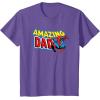 imageMarvel SpiderMan Amazing Dad Comic Book Fathers Day TShirtPurple Heather