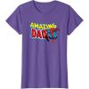 imageMarvel SpiderMan Amazing Dad Comic Book Fathers Day TShirtPurple Heather