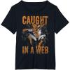 imageMarvel SpiderMan Caught In A Web Halloween Graphic TShirt TShirtBlack