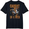 imageMarvel SpiderMan Caught In A Web Halloween Graphic TShirt TShirtBlack