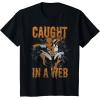 imageMarvel SpiderMan Caught In A Web Halloween Graphic TShirt TShirtBlack