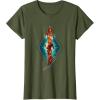 imageMarvel The Marvels Photon Captain Marvel Ms Marvel Diamond TShirtOlive Green