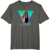 imageMarvel XMen Gambit Epic Neon 80s Style Retro Portrait TShirtAsphalt Grey