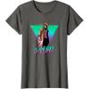 imageMarvel XMen Gambit Epic Neon 80s Style Retro Portrait TShirtAsphalt Grey