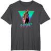 imageMarvel XMen Gambit Epic Neon 80s Style Retro Portrait TShirtDark Heather Grey
