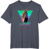 imageMarvel XMen Gambit Epic Neon 80s Style Retro Portrait TShirtHeather Blue