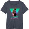 imageMarvel XMen Gambit Epic Neon 80s Style Retro Portrait TShirtHeather Blue