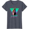 imageMarvel XMen Gambit Epic Neon 80s Style Retro Portrait TShirtHeather Blue