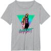 imageMarvel XMen Gambit Epic Neon 80s Style Retro Portrait TShirtHeather Grey