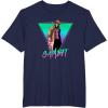 imageMarvel XMen Gambit Epic Neon 80s Style Retro Portrait TShirtNavy Blue