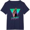 imageMarvel XMen Gambit Epic Neon 80s Style Retro Portrait TShirtNavy Blue