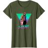 imageMarvel XMen Gambit Epic Neon 80s Style Retro Portrait TShirtOlive Green