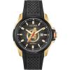 imageCitizen Mens EcoDrive Marvel Avengers Watch Gold Tone with Black Silicone Strap 3Hand Date 44mm Model AW115503W